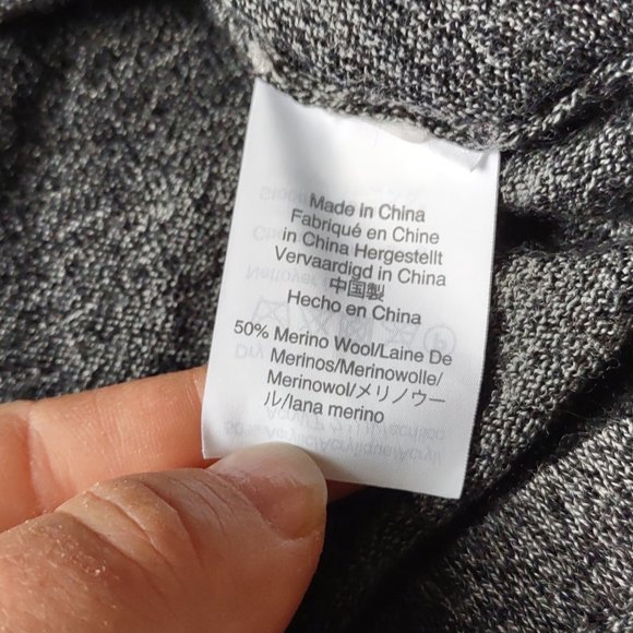 Madewell Southstar Merino Wool Heathered Black Sweater Sz Medium - Picture 4 of 6